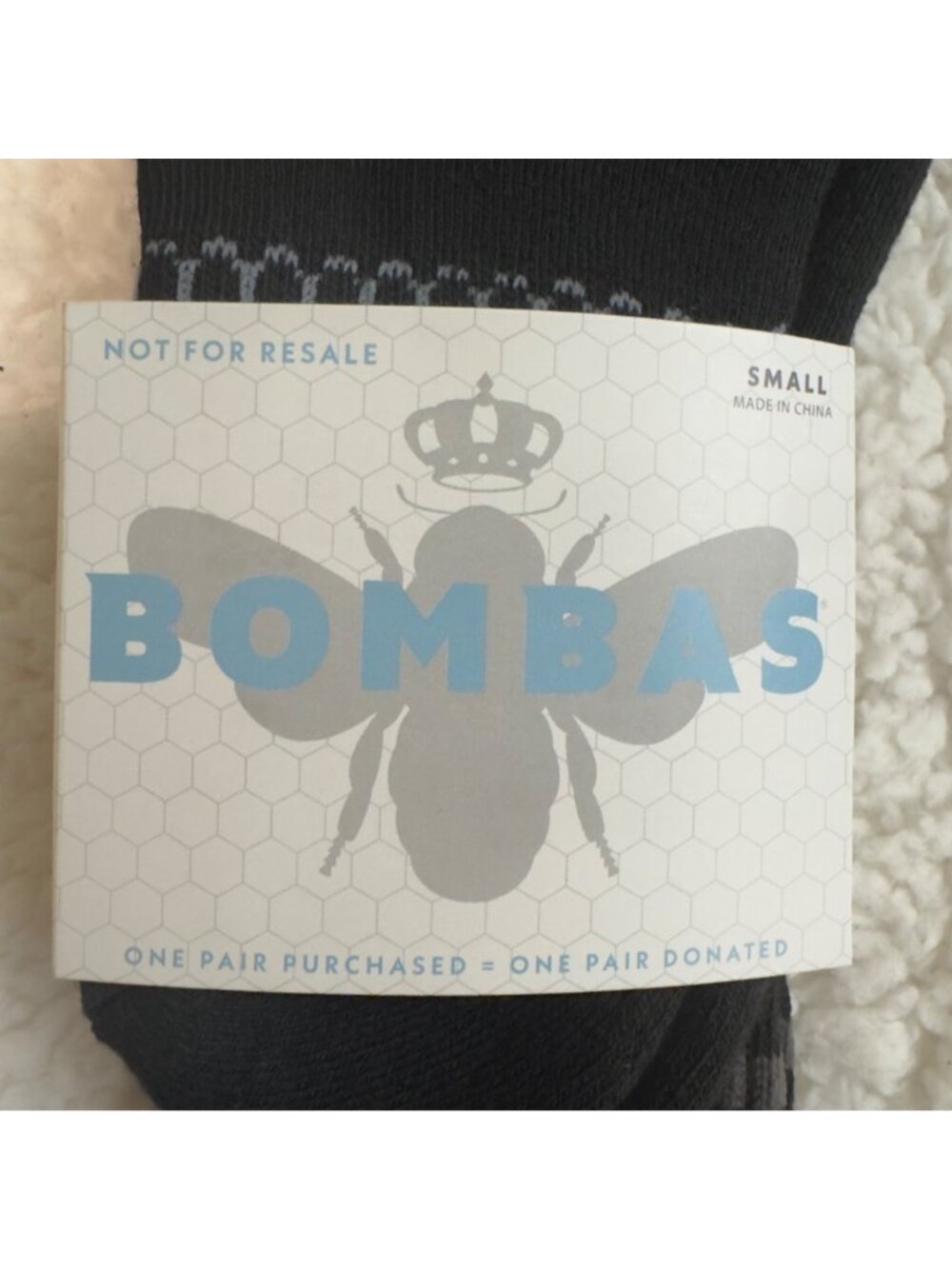 Bombas Crew socks size small black honeycomb arch support stay up antimicrobial - Picture 14 of 14
